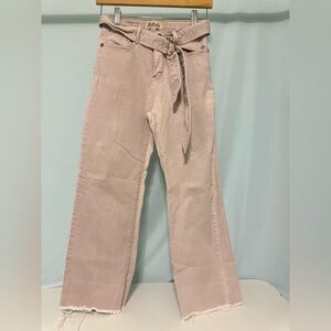 Listicle Pink Flare Distressed Jeans